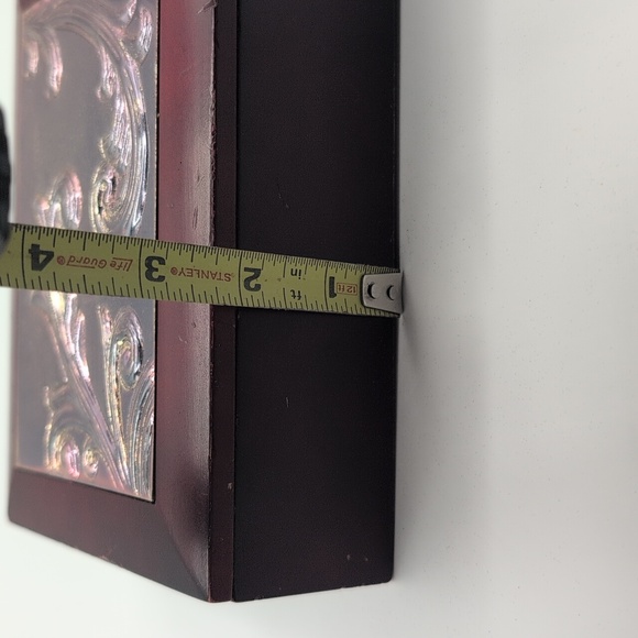 Elegant Decorative Wooden Trinket Jewelry Box with Silver Accents - Picture 8 of 10